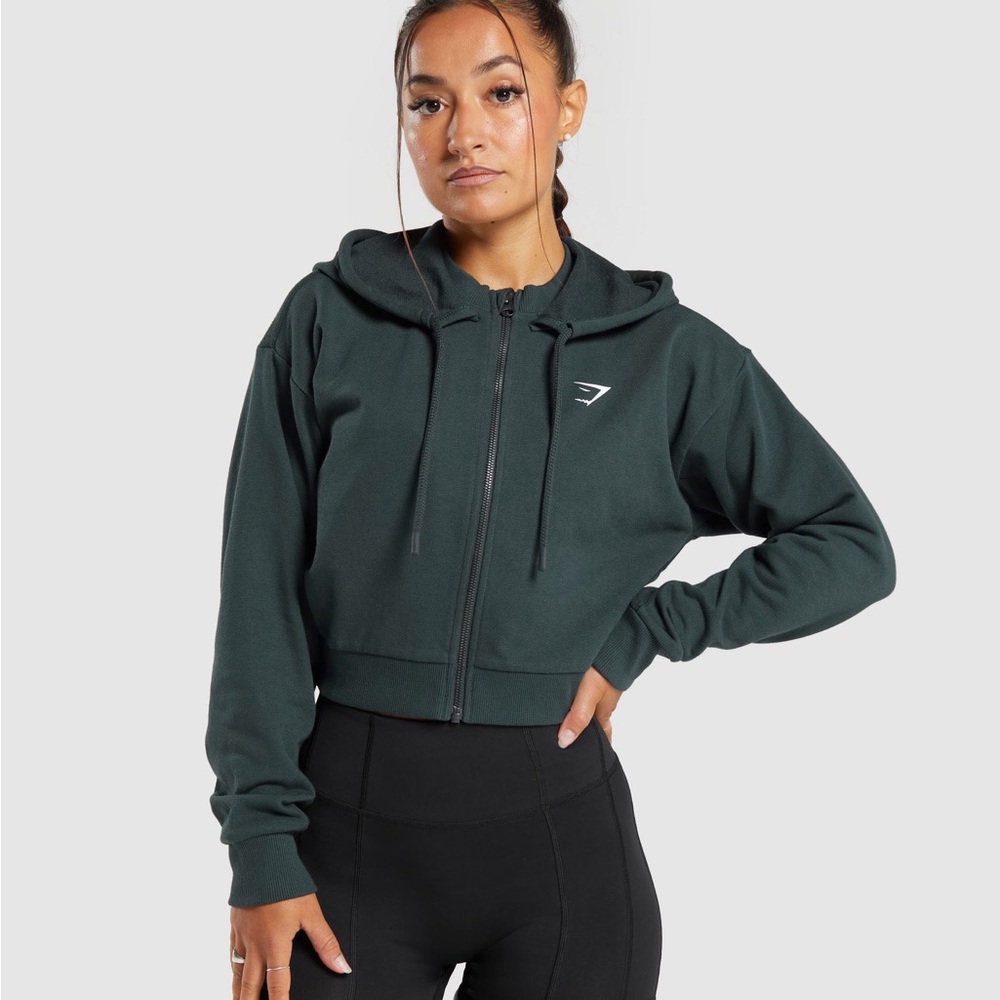 Gymshark teal power set,  Cropped Hoodie and joggers